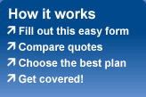 How it works - Fill out this short form, Get up to 5 quotes, Choose the best plan, Get covered!